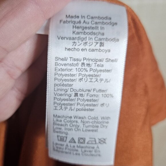 J. Crew Rust Orange Swiss Dot Long Sleeve Blouse Large - Picture 7 of 7